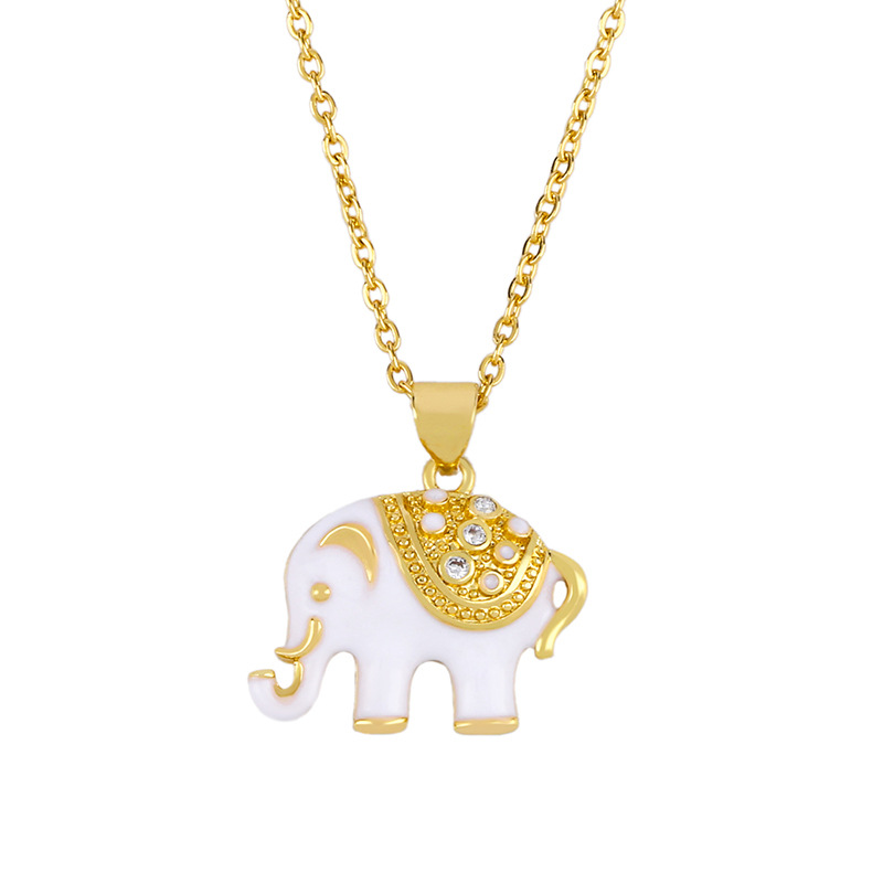 Nuevos Accesorios Amor Animal Elefante Collar Femenino Gota Diamante Colgante Al Por Mayor display picture 2