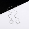 Fashionable sophisticated square long cute earrings with tassels, accessories, wholesale