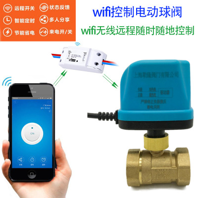 wifi无线阀门远程控制电动球阀手机控制定时智能控制阀门DN15 20|ms