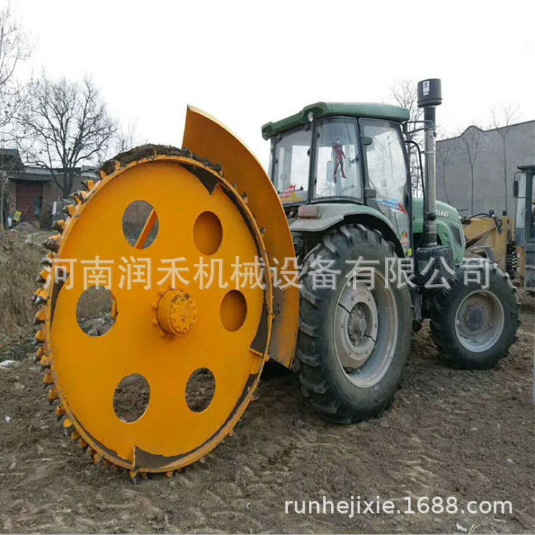 小型农用开沟机开槽机圆盘式大棚挖沟机器链条式工程管道挖沟机