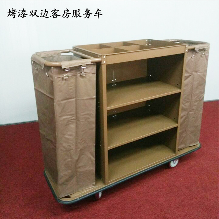 單雙邊布草車 烤漆客房服務車 手推客房清潔車 酒店 賓館收納車