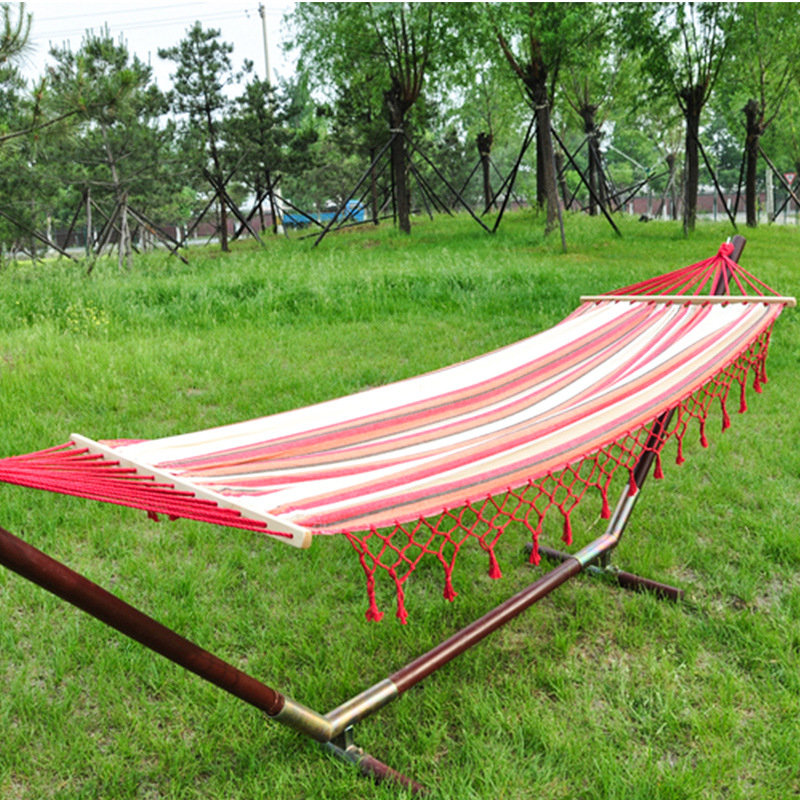 new pattern pure cotton lace Hammock Color bar Single Hammock outdoors leisure time Camp Hammock Manufactor wholesale