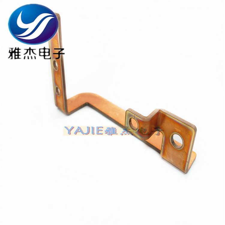 定制蓄电池铜排镀锡连接排喷塑硬连接汇流排铜排折弯镀锡铜排冲孔