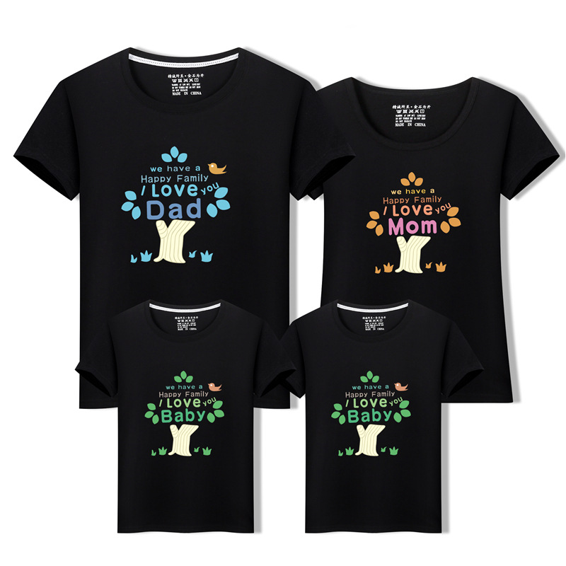 2021 New Style Parent-Child Summer Short-Sleeve T-Shirts, Family Outfits for Three or Four People, Kindergarten Class Uniforms, Dropshipping Available