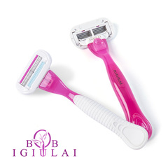 吉福利四層手動刮毛刀套裝剃毛刀刀片通用3層剃鬚刀刀架手柄