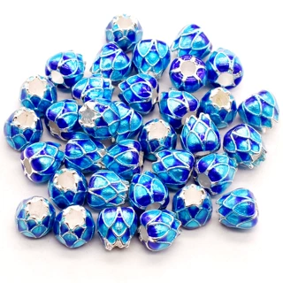8*9mm合金滴油景泰蓝珠子莲花手串串珠隔珠佛珠流苏配件
