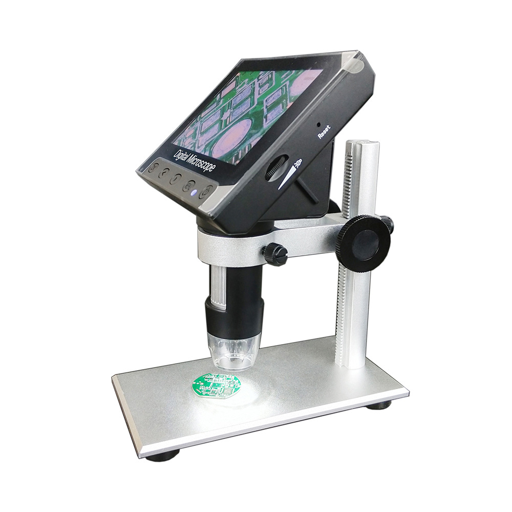 跨境数码显微镜1000X无线带屏4.3寸显微镜手动调焦电子显微镜