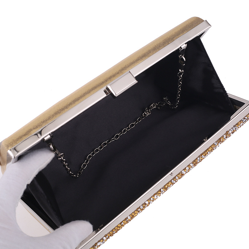 Dinner Bag With Diamonds Women's Clutch Bag Hard Box Small Square Bag Dress Banquet Bag display picture 4