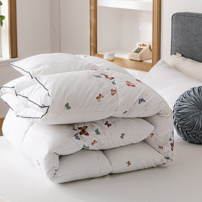厂家直销新品羽丝绒被芯乳胶颗粒抗菌被羽丝棉冬被保暖礼品被批发|ms