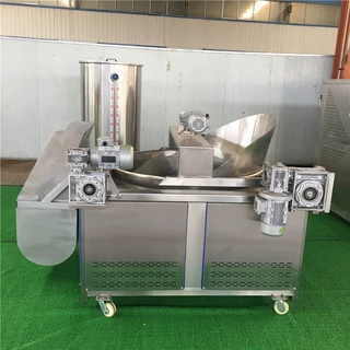 棕榈油油炸机商用 定制电加热炸蚕蛹设备 小型自动滤渣圆形油炸机