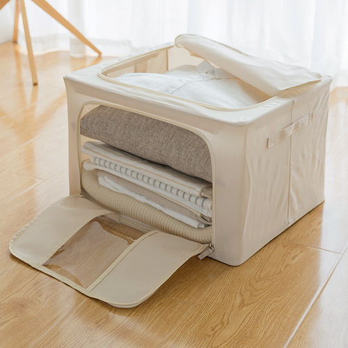 Oxford cloth iron frame folding storage box Wardrobe clothes quilt organizing box storage box large capacity Bai Na box