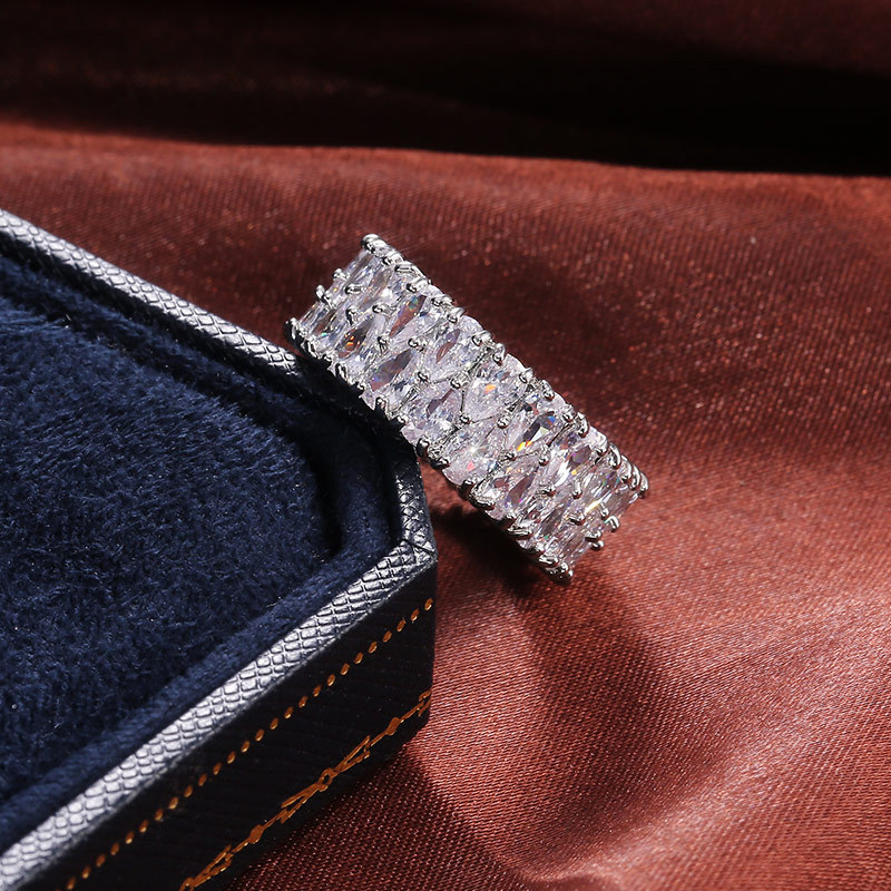 Bague zircon double goutte accessoire de mode élégant_voghion.com