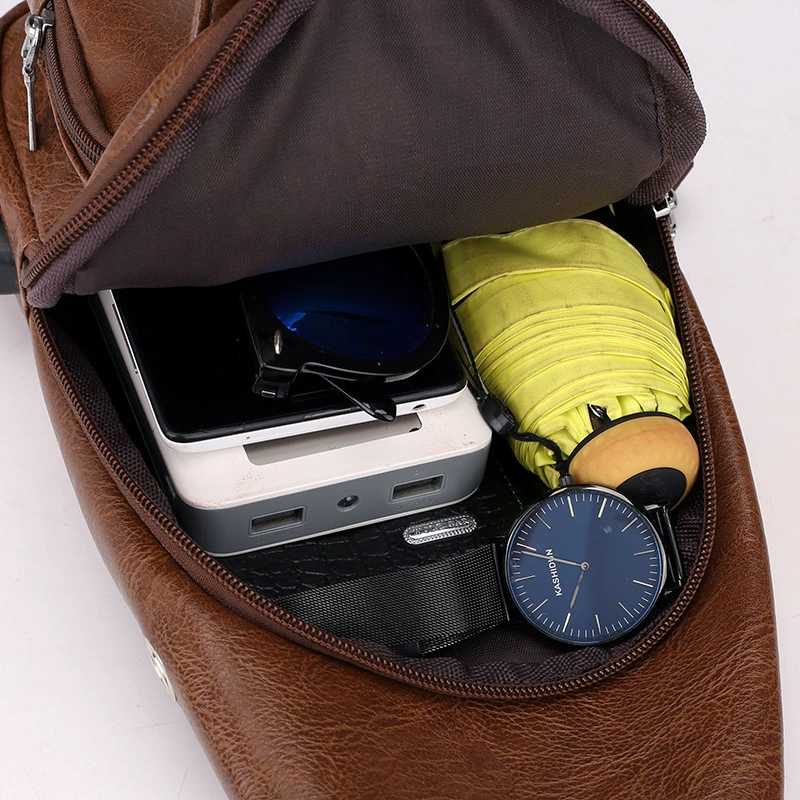 Sports one-shoulder bag for leisure, polyurethane chest bag, shoulder bag, for import