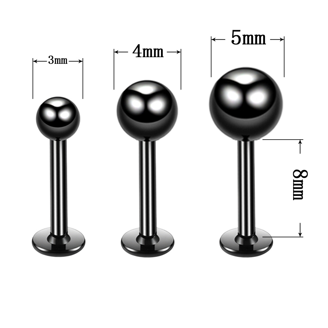 1 Piece Quantity Fashion Round Stainless Steel Plating Lip Stud