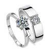 Platinum zirconium for beloved, silver ring, European style, wholesale