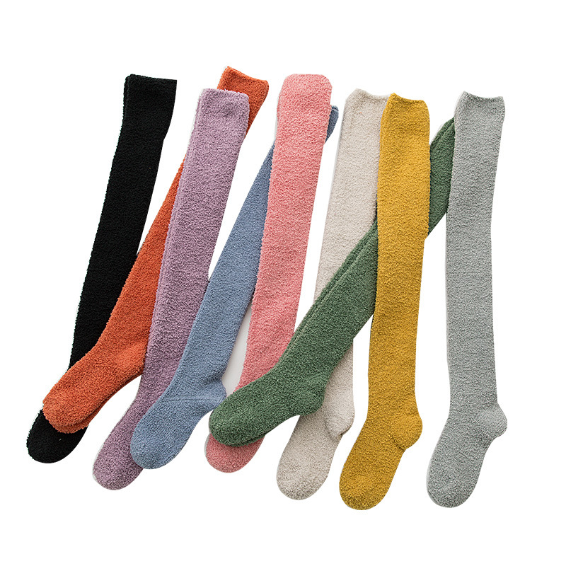 Female leisure figure color tall tube socks