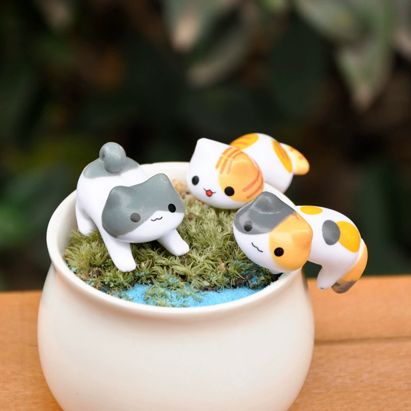 Cute doll, flowerpot, decorations, table accessory, cat, micro landscape