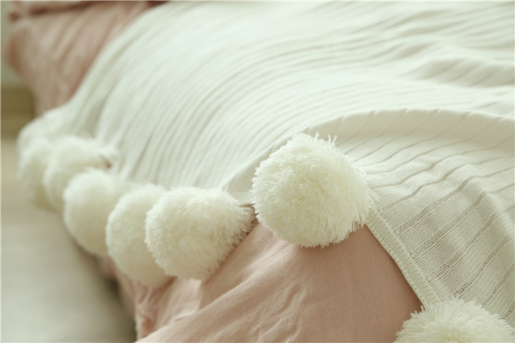 Lehká luxusní severská jednoduchá celobavlněná černá keprová deka do hotelové ložnice, vlněná deka, povlečení_voghion.com