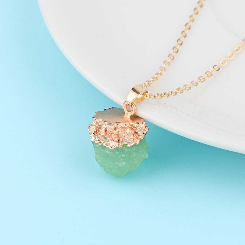 Personality Bayberry Ball Pendant Necklace Imitation Natural Stone Resin Retro Jewelry display picture 4