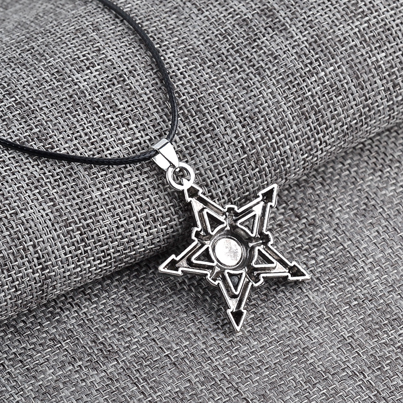New simple fairy tail black rock shooter pentagram necklace nihaojewelry wholesale