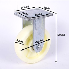 Binylon 6-inch wheel with double bearings, heavy-duty industrial wheel, wear-resistant flat-handled cart, swivel casters, wholesale