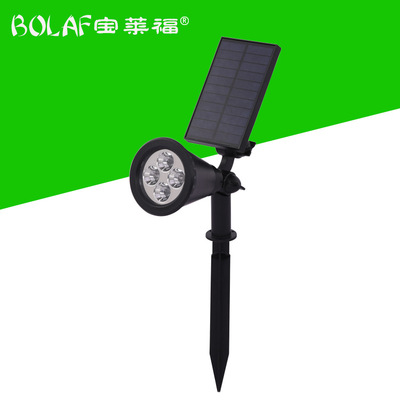 跨境4LED太陽能草坪燈射燈戶外園林花園庭院燈插地燈景觀RGB