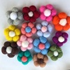 Brand plush wool felt flower-shaped, cute earrings, hair accessory, phone case, flowered