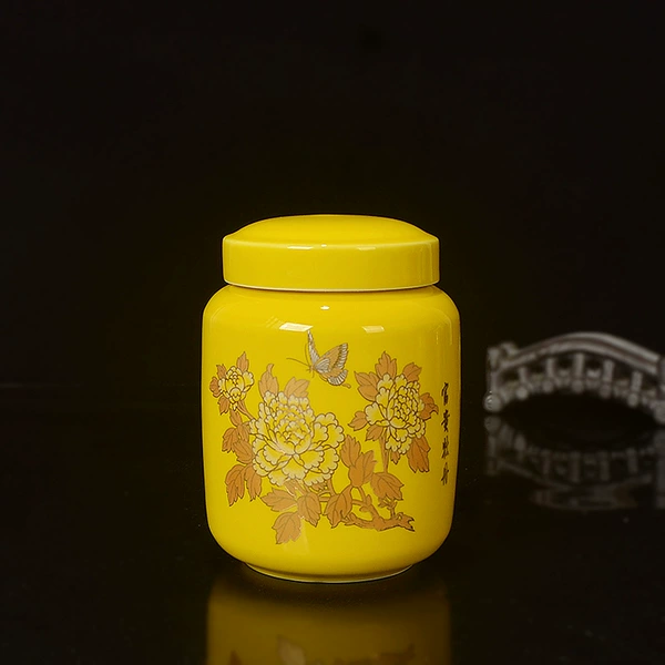 Yellow Peony Straight Can 400ml Ceramic Can