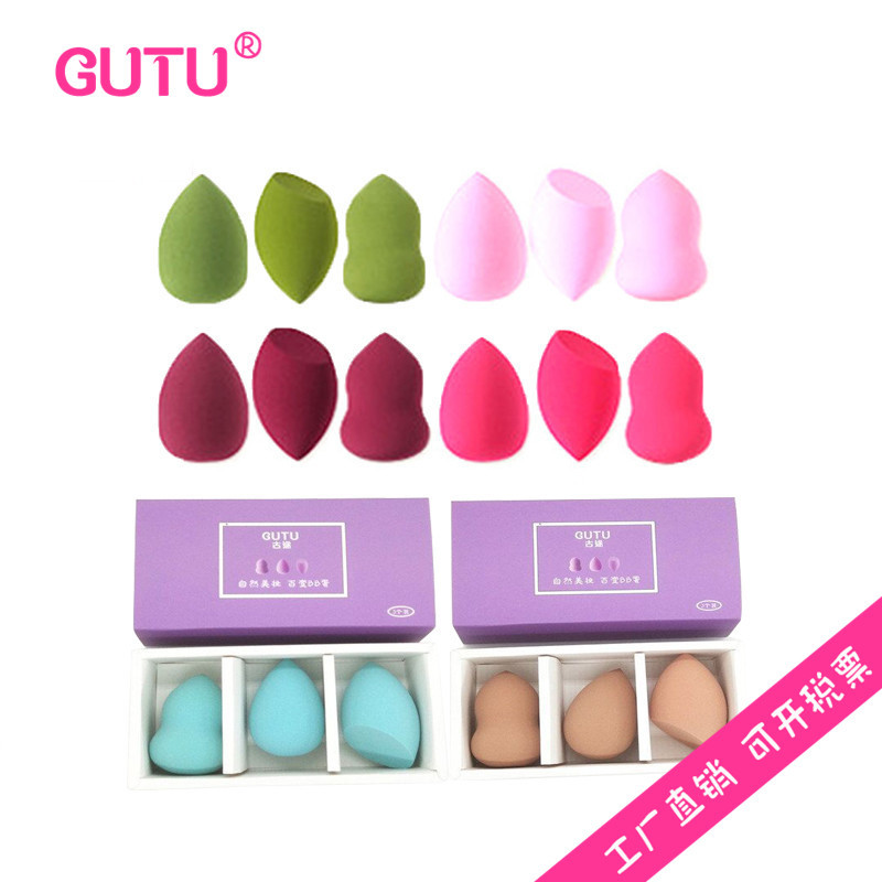 古途GUTU超软奶茶抹茶bb霜粉扑 非乳胶美妆蛋干湿两用化妆棉