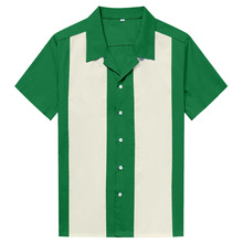 亚马逊ebay热卖大码男式衬衫海绿色欧美复古街头朋克嘻哈男装