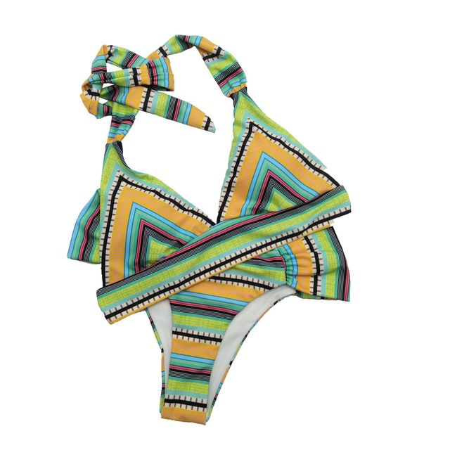 New swimsuit European and American printed sexy Tie Bikini ladies 