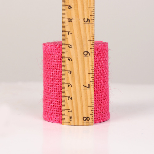 Factory direct sale 6.0 width handmade DIY Christmas decorative linen roll colorful hemp rope webbing 2 meters