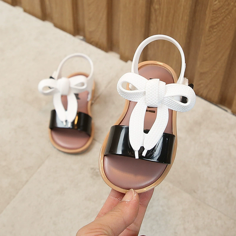 Сандалии для девочек лето новый MEL тот же ребенок желе обувь принцессы обувь детские сандалии милые плетеные банты
