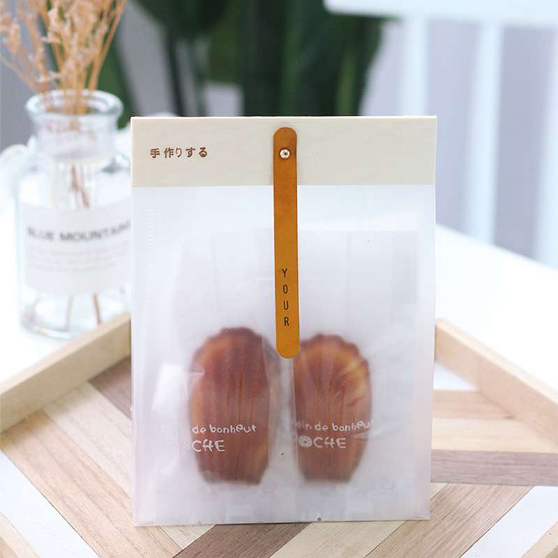 木卡头饼干自立袋 皮质吊牌透明西点袋牛轧糖雪花酥曲奇饼干袋