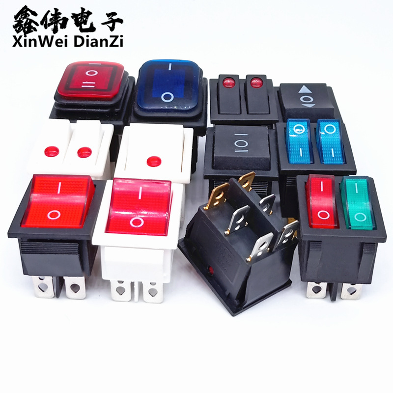 供应 船型开关 KCD6双联翘板开关 双按键电器开关 双排电源开关