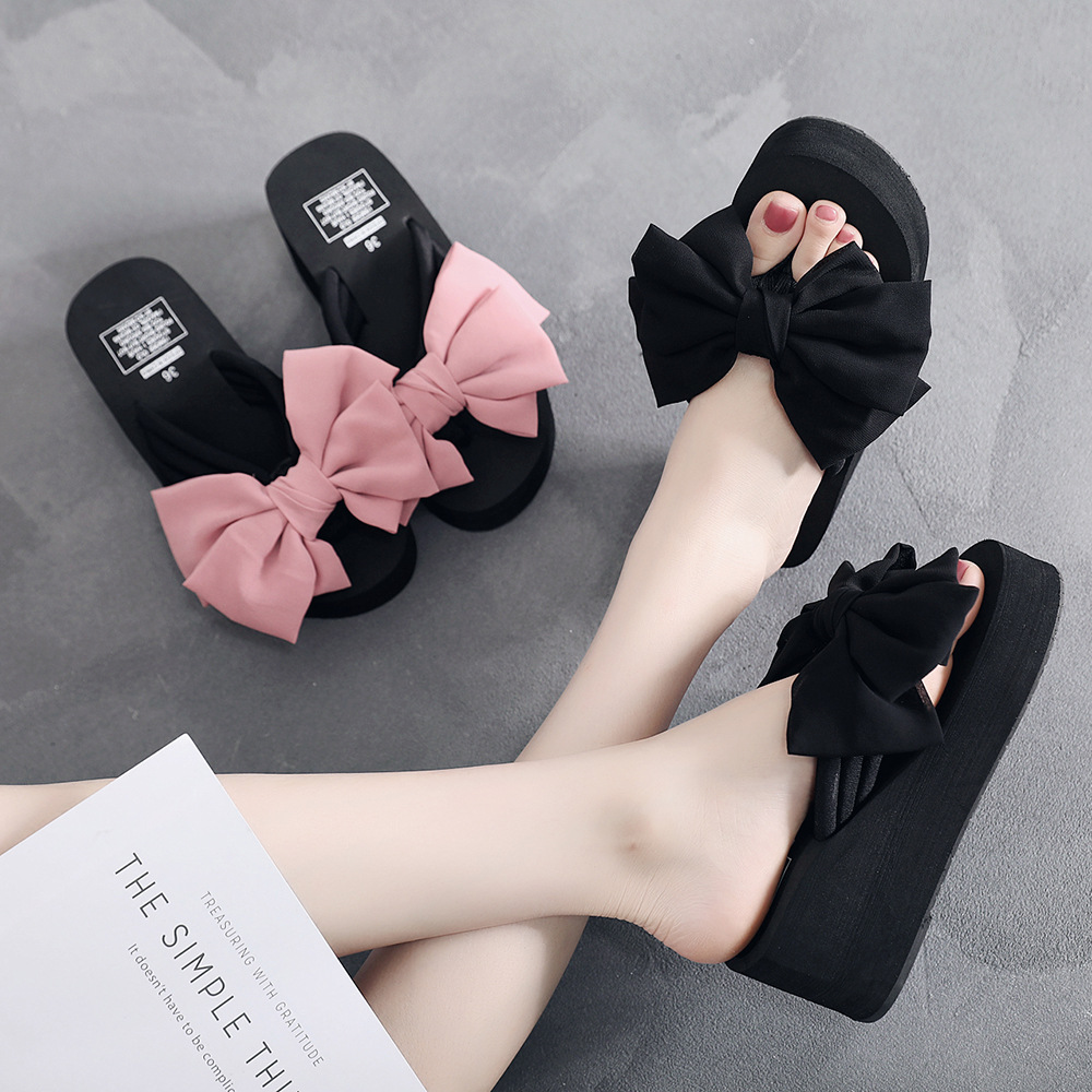 Cross-border hot girls fashion wear casual sandals Wish fashion new elegant bow cool slippers