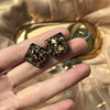 S925 Irregular Water Waves Figure Somber Skin Aklie Tunan Foil Golden Black temperament retro Japanese and Korean earrings earrings