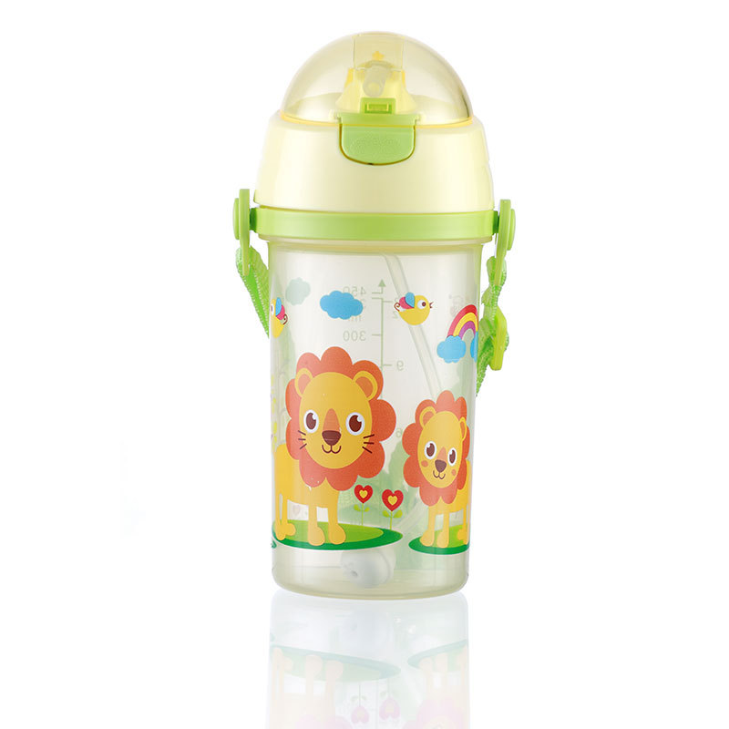 Naughty niños creativos paja de dibujos animados taza agua con correa viaje portátil hervidor 450mL