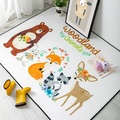 Avtomobil döşəmə paspasları, Room Bedroom Entrance Mat Bay - watercolor-flowers-animals-70140cm