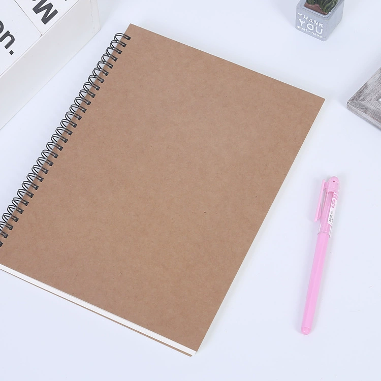 Креативная простая тетрадь в рулоне B5 A5 из крафт-бумаги блокнот rollover coil notebook blank graffiti coil book wholesale