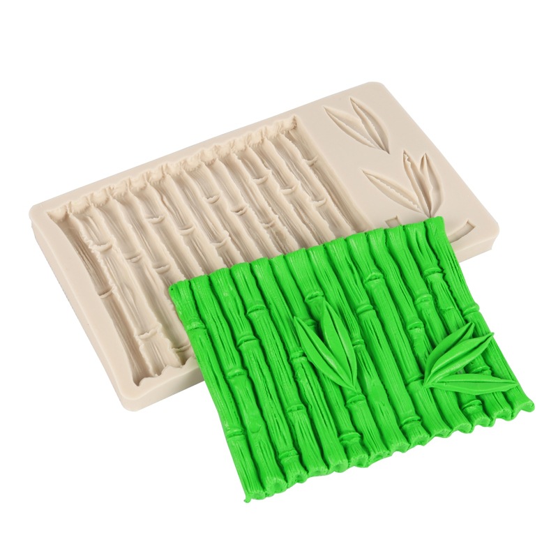 Fondant herramienta estilo chino bambú molde de silicona hoja de bambú molde de pastel fondant cake molde de silicona herramienta para hornear