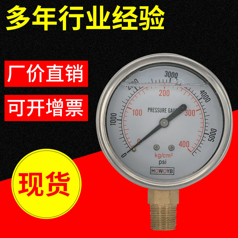 厂家供应耐震压力表 精密压力表 抗压耐震压力表