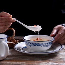 创意餐具釉下手绘青花瓷餐盘饭碗汤勺系列酒店家居瓷器
