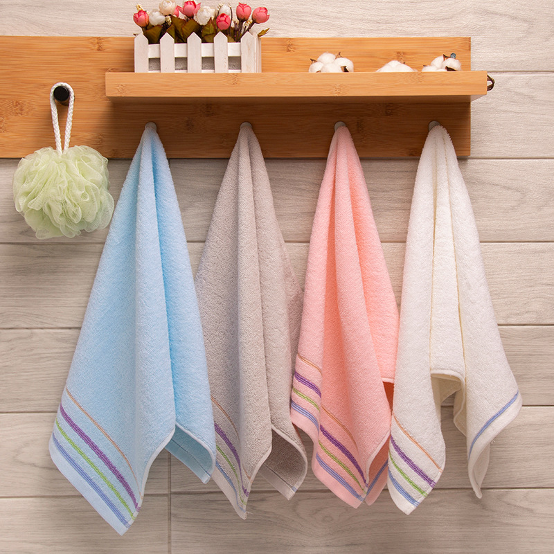 廠家直供純棉吸水毛巾家用彩色條紋斷檔商超促銷公司禮品洗臉毛巾