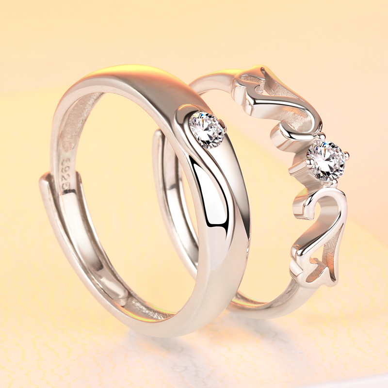 Tonglin 925 sterling silver couple ring...