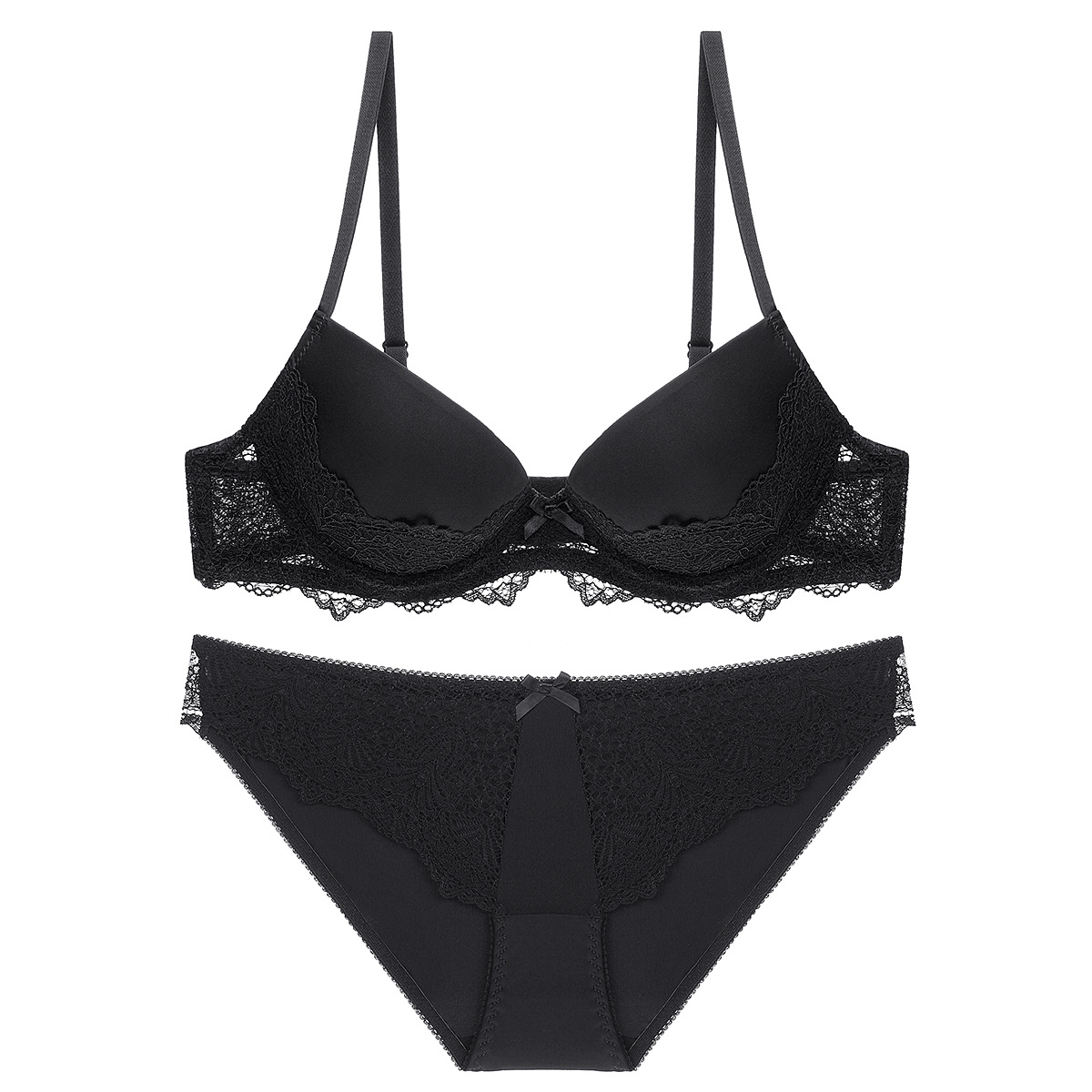 Ensemble de soutien-gorge en dentelle pour filles, sous-vêtements épais, Sexy, pour femmes, 1708_voghion.com