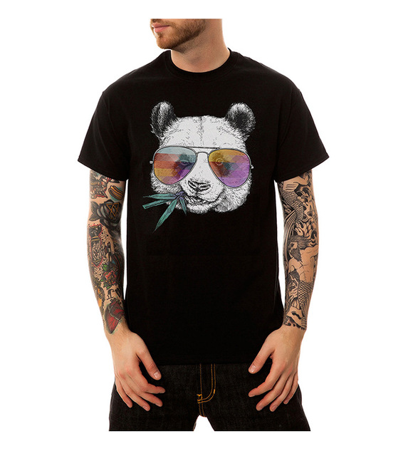 new young knitted T-shirt for giant panda printed short-sleeved 