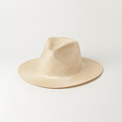 歐美春夏新款休閒簡約光板F麻爵士草帽戶外旅遊防曬遮陽劍麻草帽