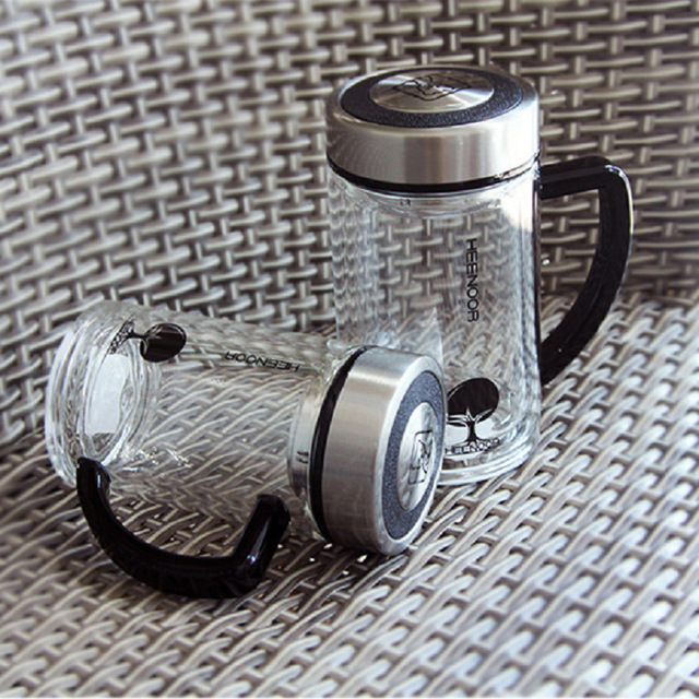 新款双层玻璃杯便携耐高温透明水杯泡茶杯杯子创意茶水分离杯定制