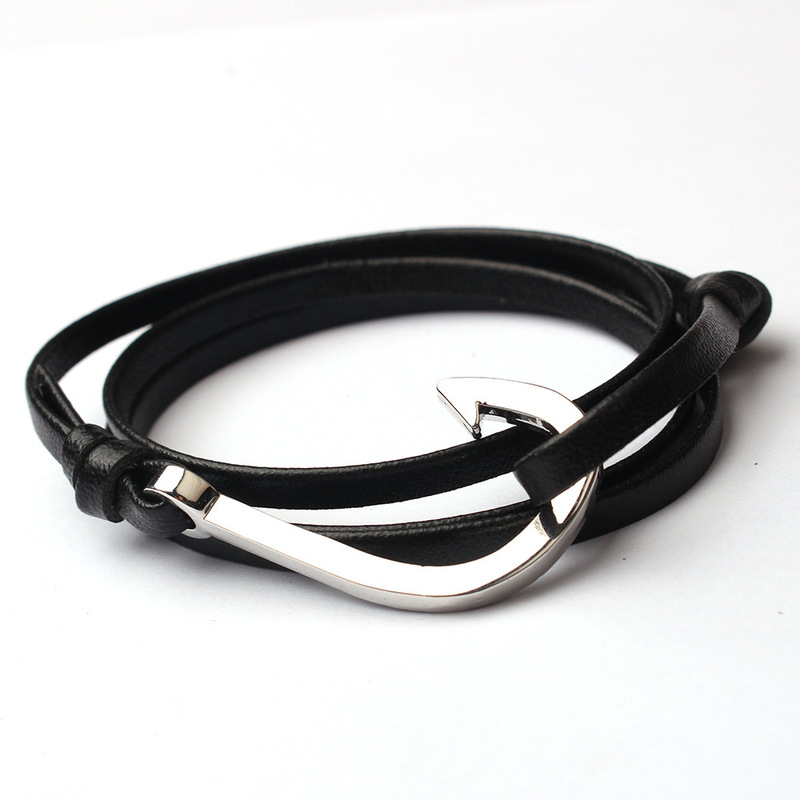European and American Popular Fish Hook Ship Anchor Bracelet AliExpress Fashion Hand Rope eaby Cross-border Hot Selling Double Leather Bracelet European and American Popular Fish Hook Ship Anchor Bracelet AliExpress Fashion Hand Rope eaby Cross-border Hot Selling Double Leather Bracelet